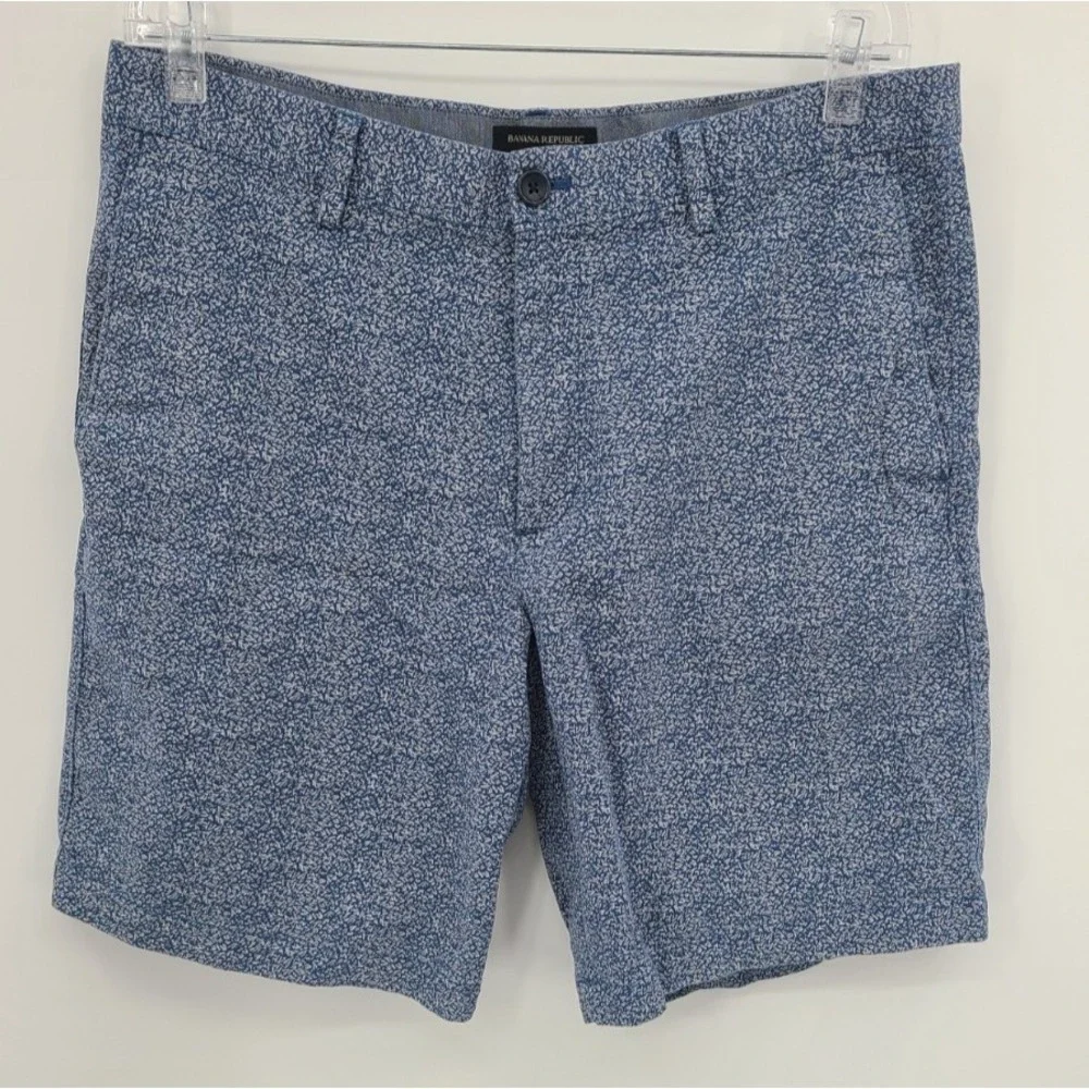 Banana Republic Aiden Men Shorts 34 Preppy Classic Vacation Travel Nautical Blue